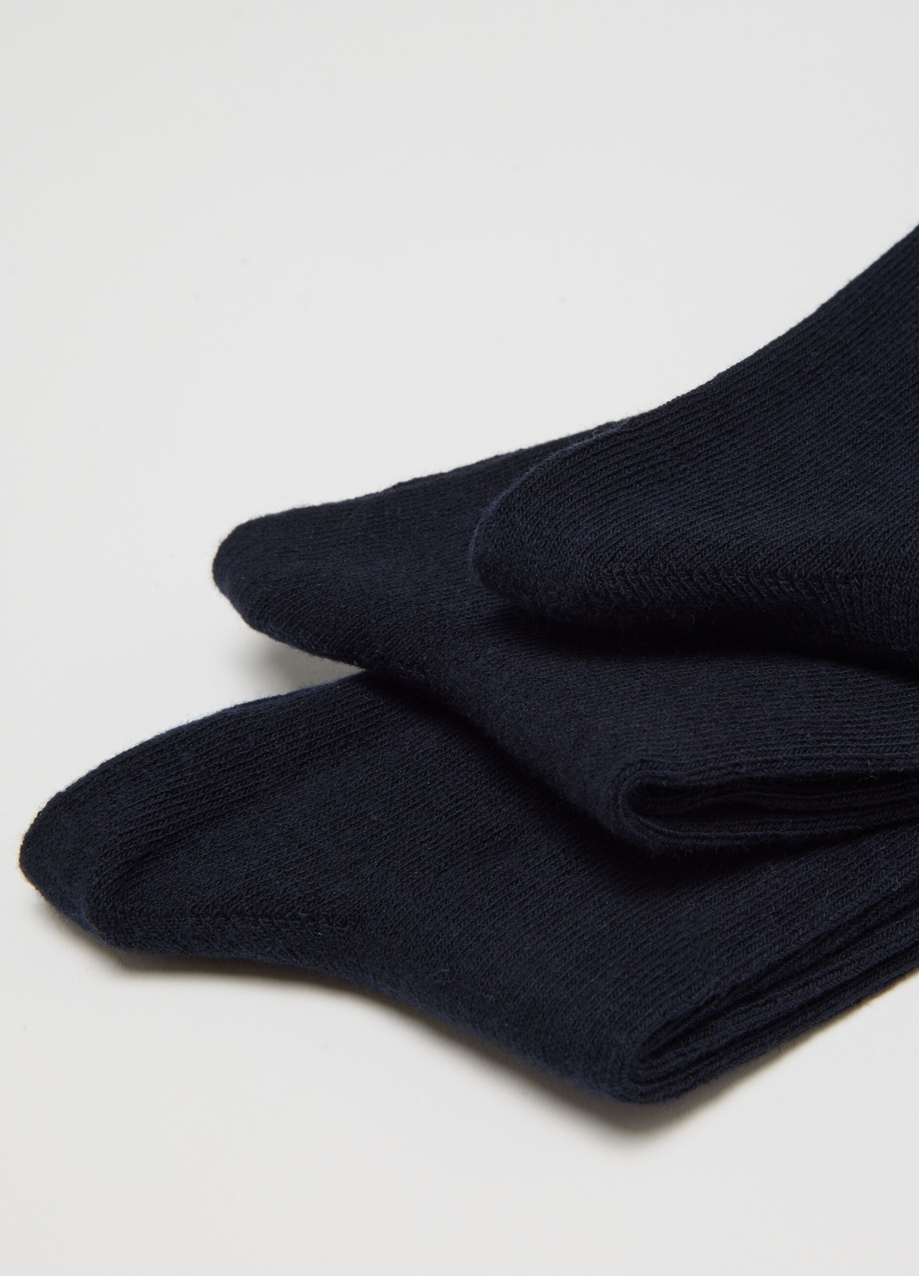 Blue Cotton Blend Socks Tripack