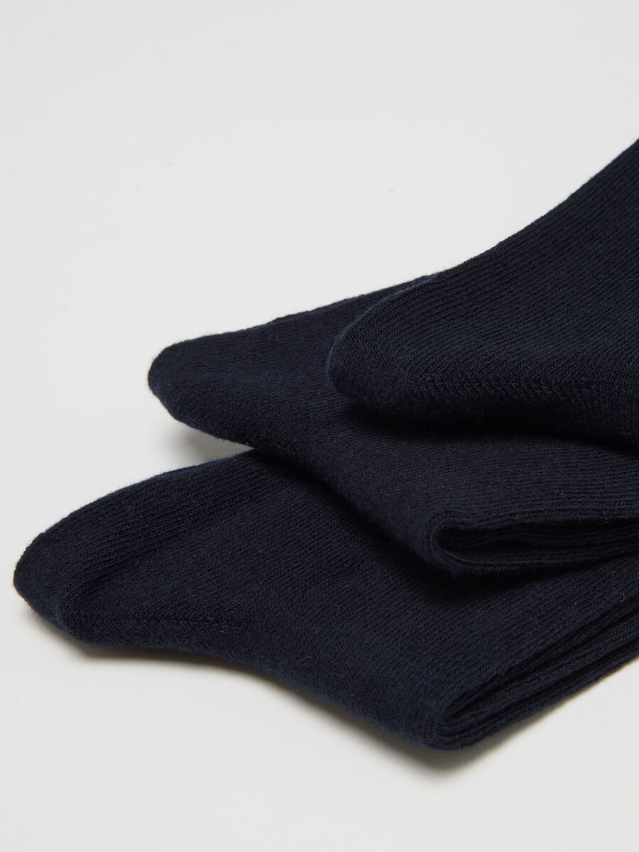 Blue Cotton Blend Socks Tripack_1