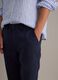 Blue pure linen chino trousers, regular fit_3