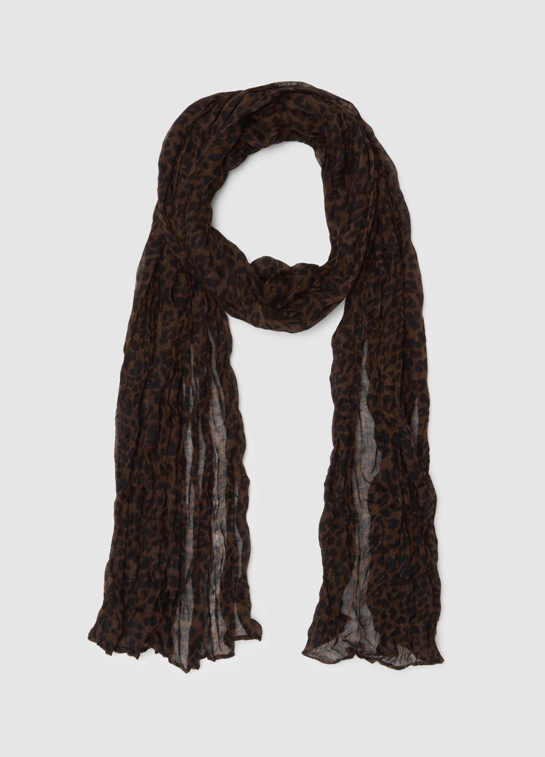 Multicolour Leopard Print Scarf