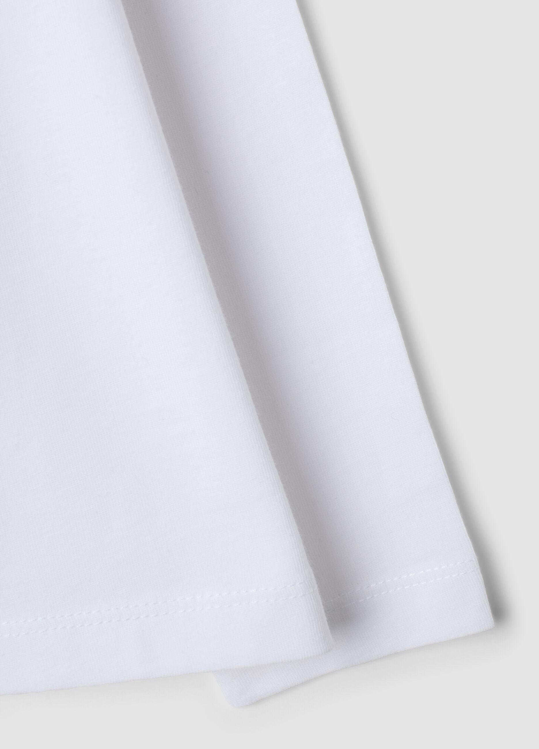 White pure cotton T-shirt with K-Pop Demon Hunters print, regular fit