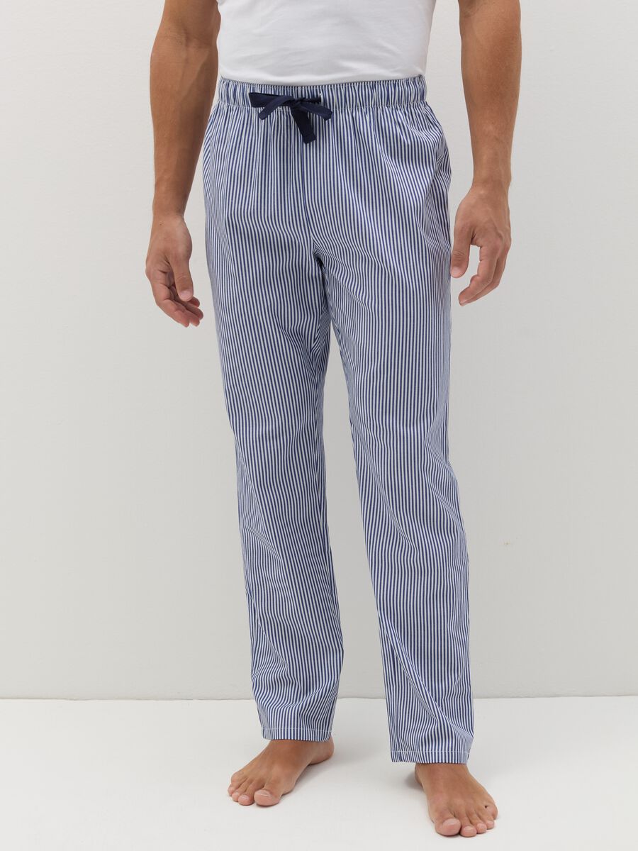 Pyjama trousers with print in cotton_1