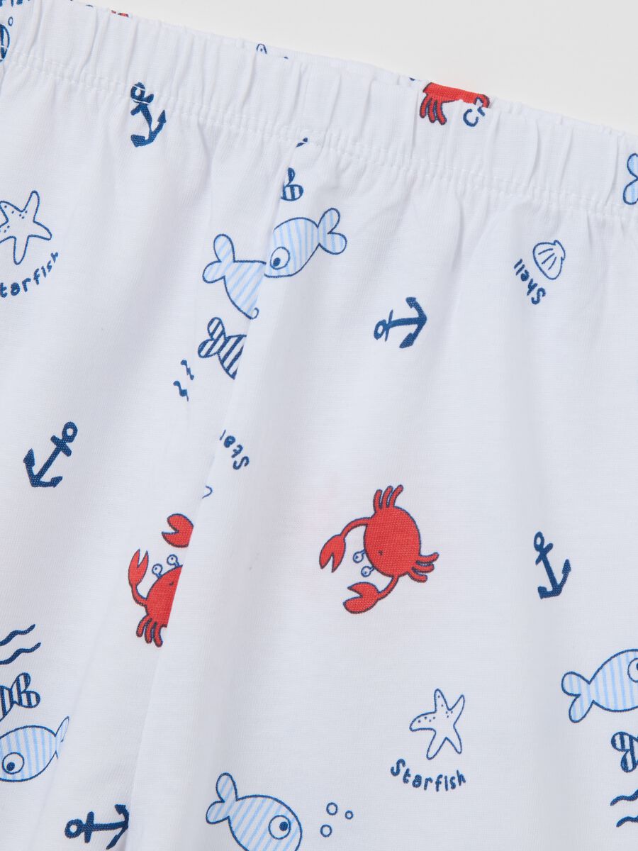 White pyjamas with sea pattern in cotton_2