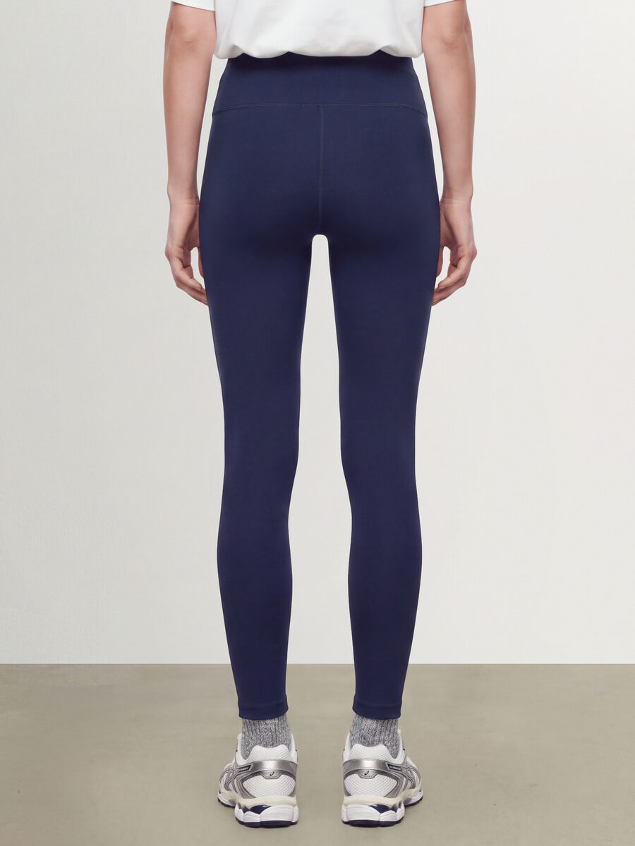Leggings in cotone elasticizzato blu slim fit_2