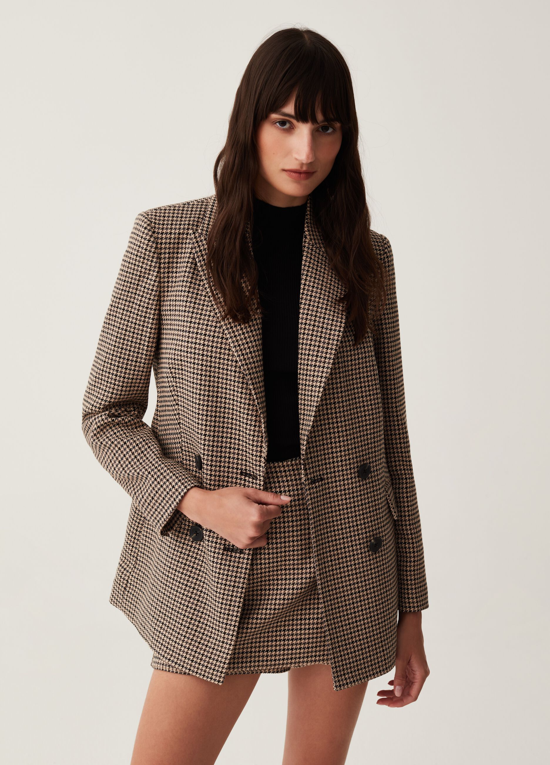 Blazer doppiopetto pied de poule_0