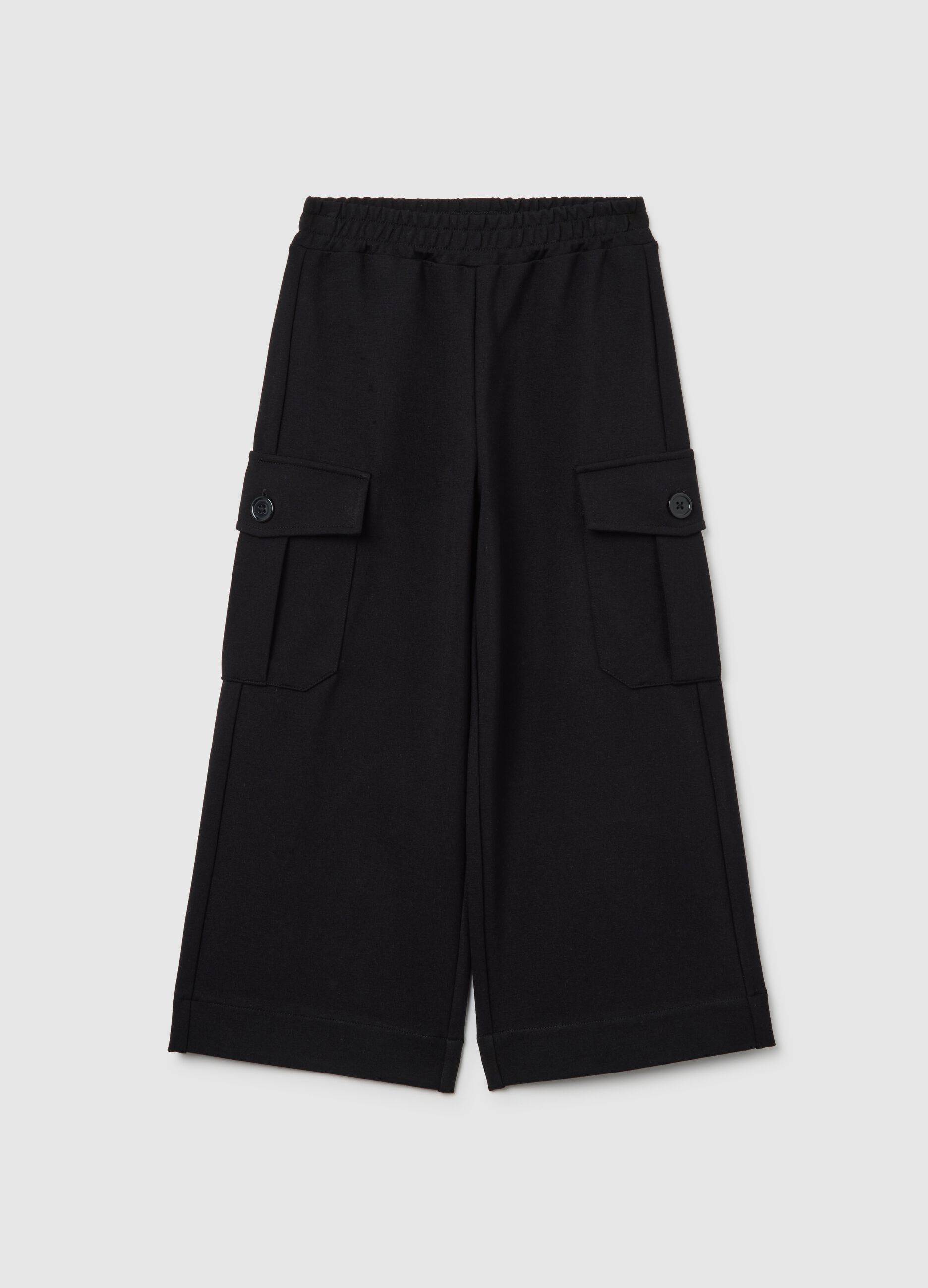 Girls' wide leg black trousers