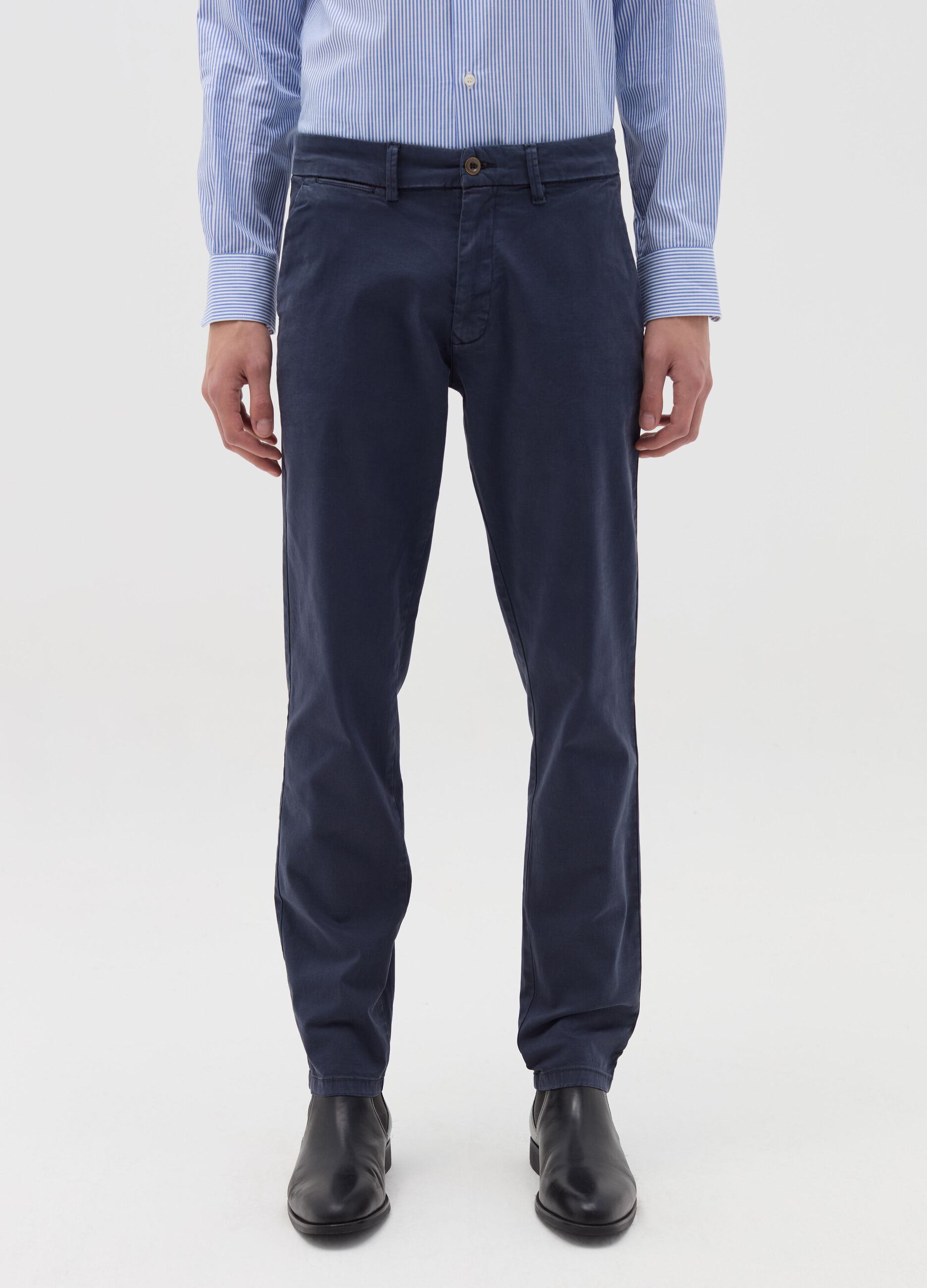 Pantalone chino slim fit in cotone stretch
