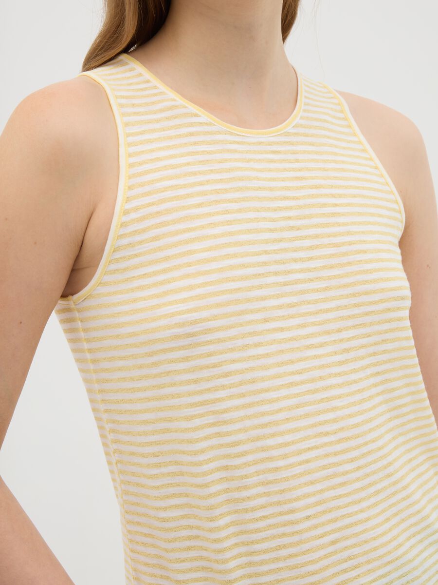 Women's sleeveless top in multicolour cotton blend, regular fit_2
