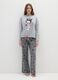 Grey cotton pyjamas with comic print_0