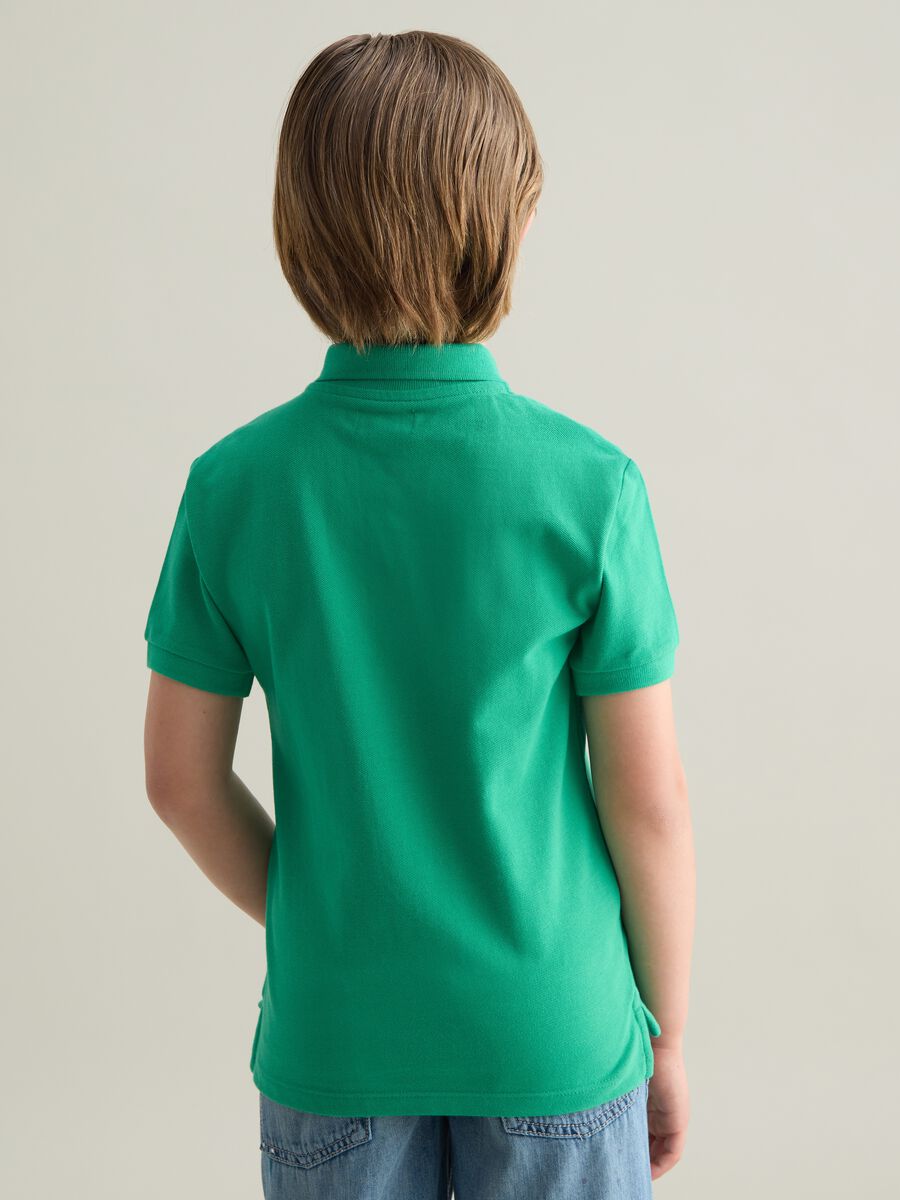 Short Sleeve Green Cotton Polo_2