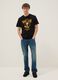 Black printed T-shirt in pure cotton, regular fit_1