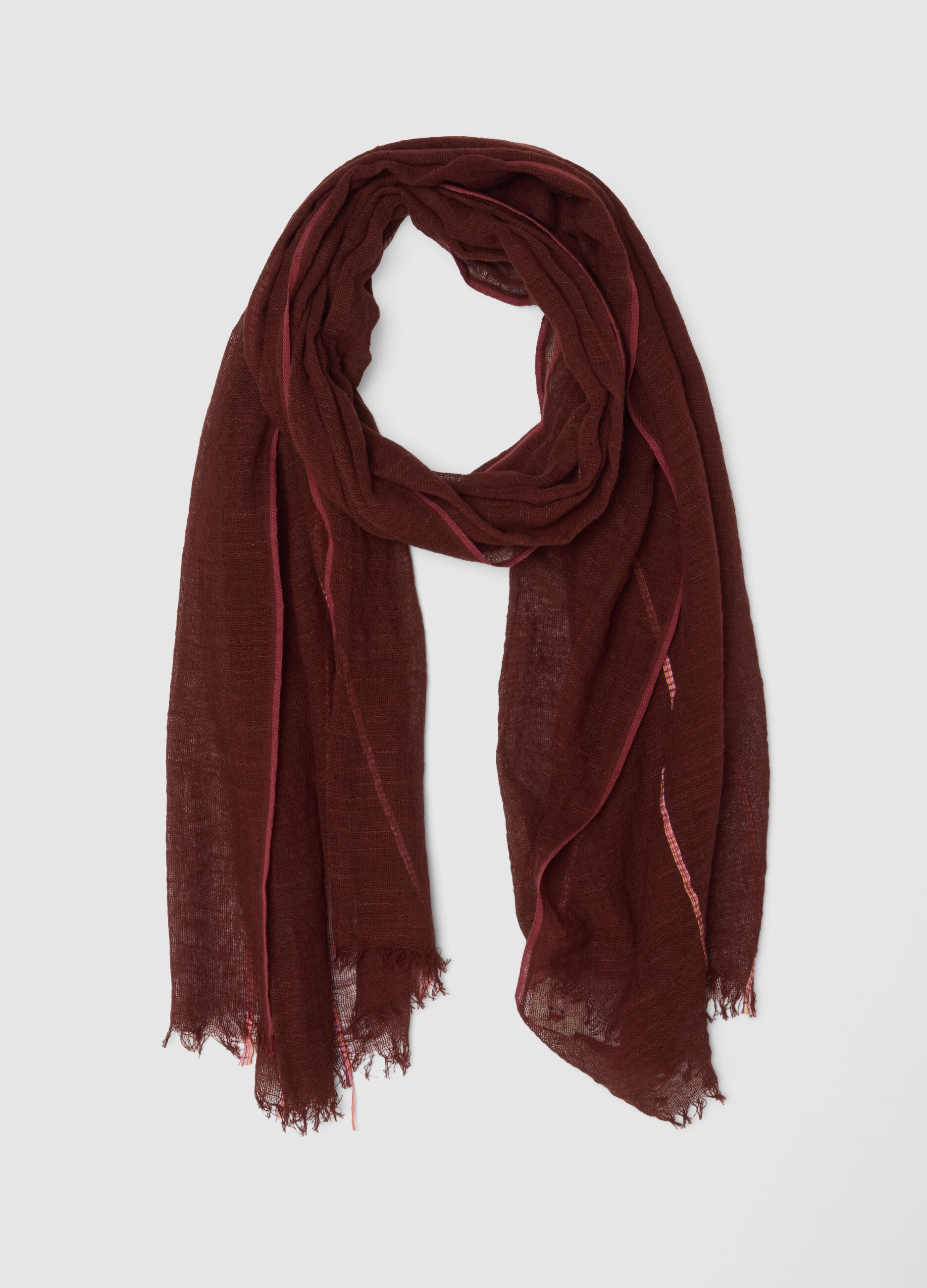 Red mesh scarf in pure cotton