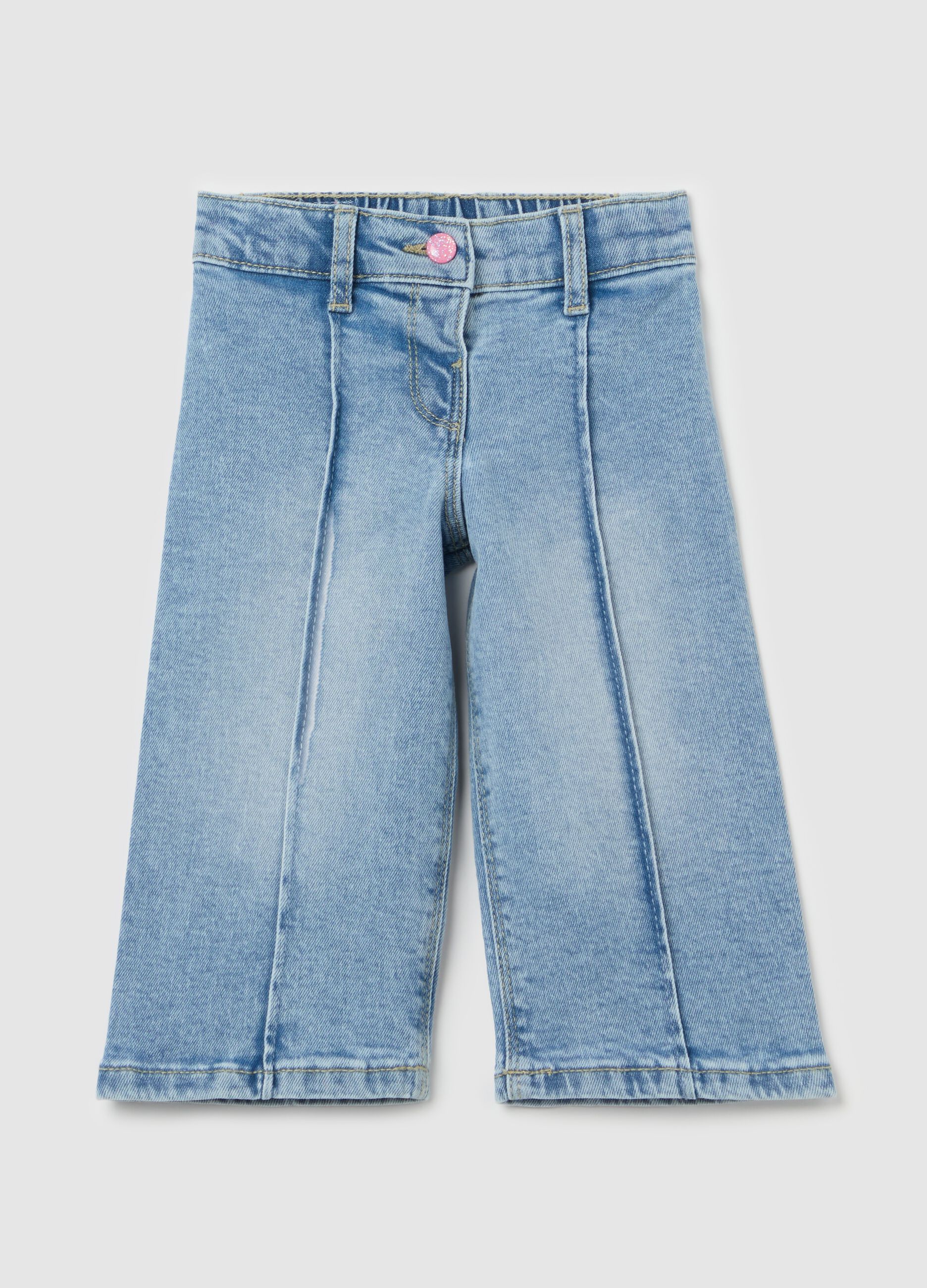 Wide-leg jeans in French Terry