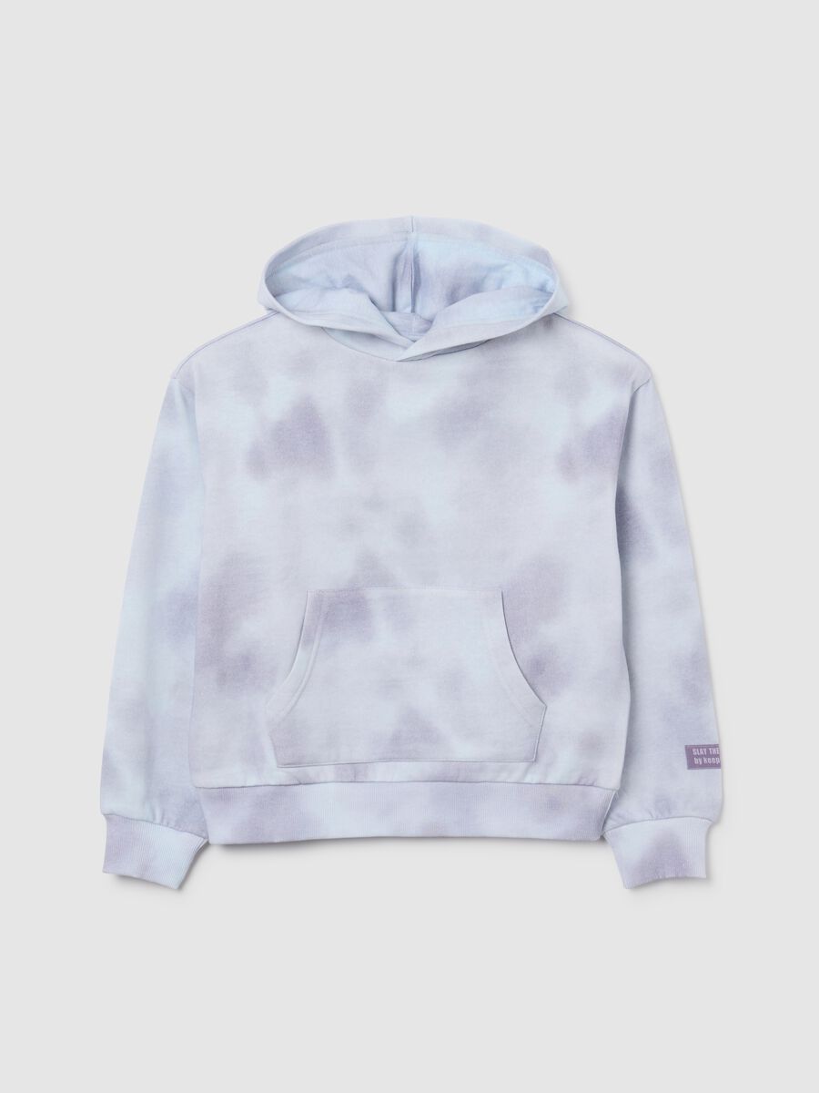 Felpa da ragazza in cotone multicolor regular fit effetto tie dye_3