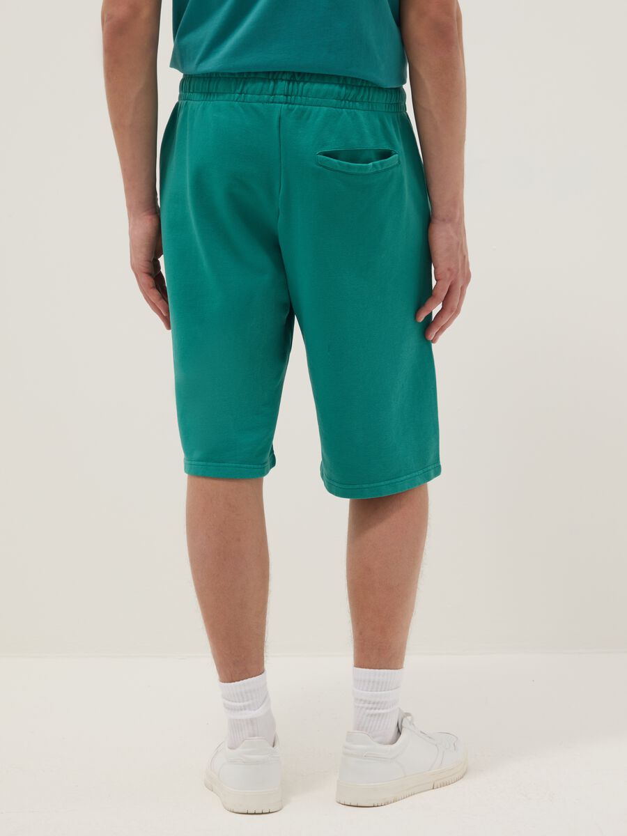 Green Regular Fit Cotton Blend Shorts with Everlast Logo_2