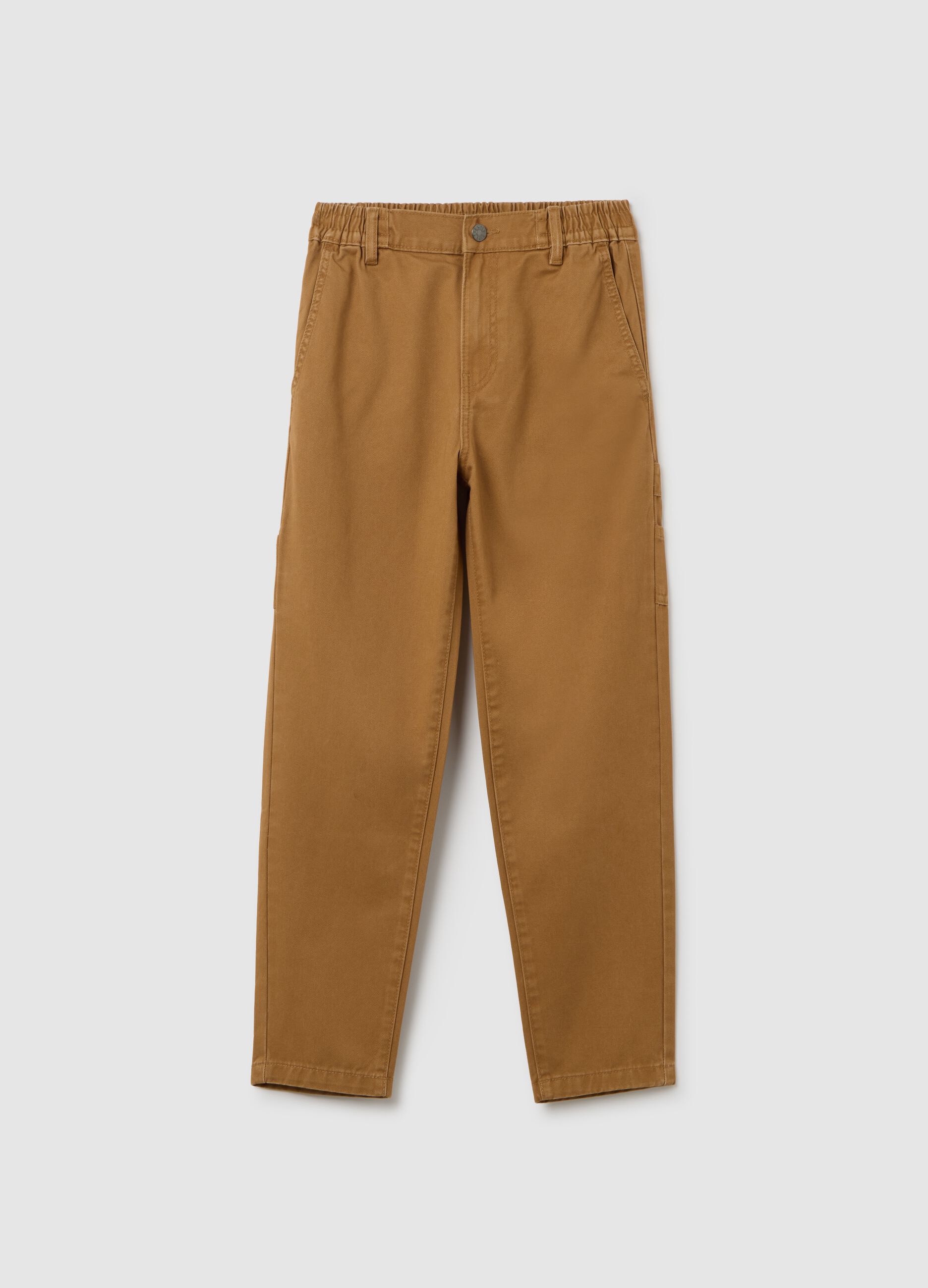 Boys' Pure Cotton Brown Trousers