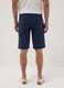 Blue stretch cotton five-pocket Bermuda shorts_2
