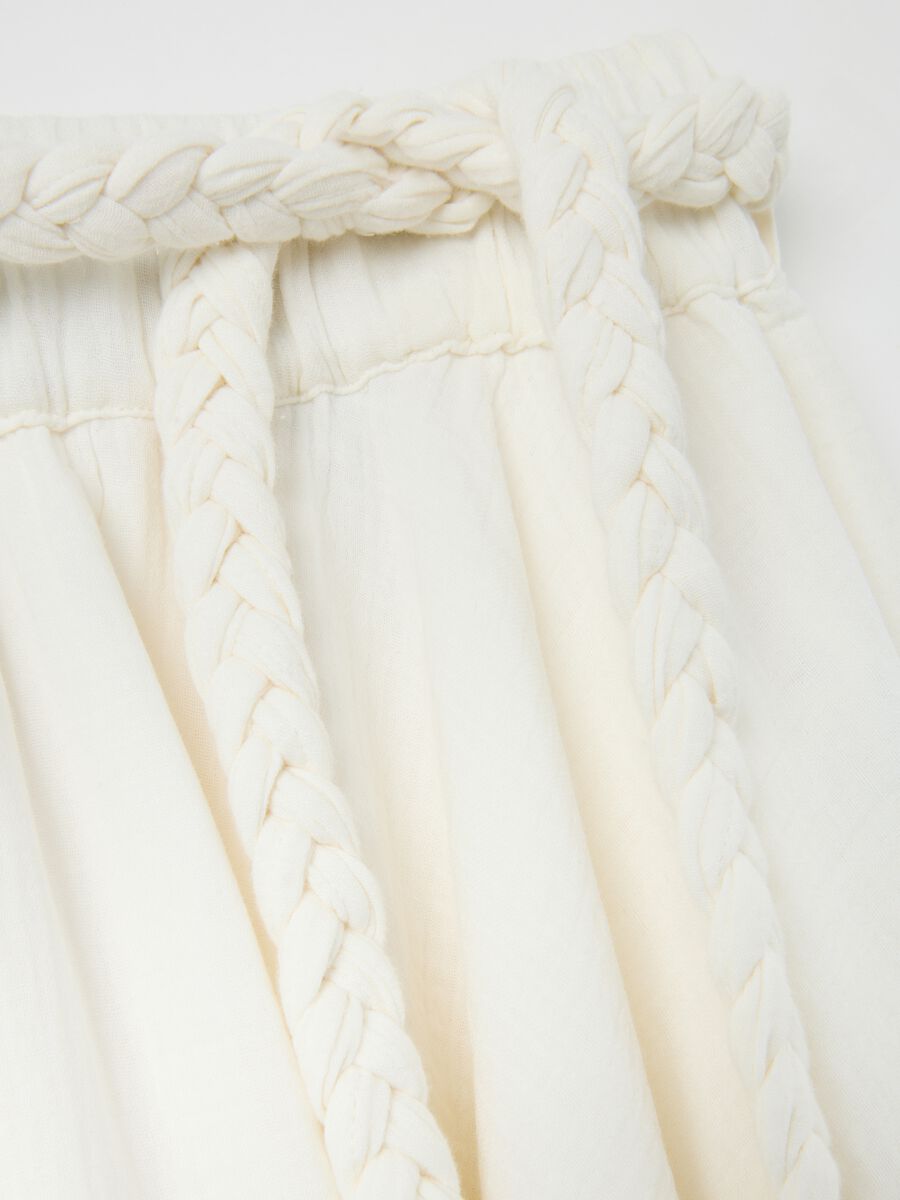Women's white pure cotton skirt regular fit_1