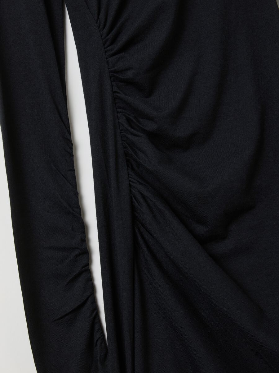 Mock-Neck Mini Dress Black_6