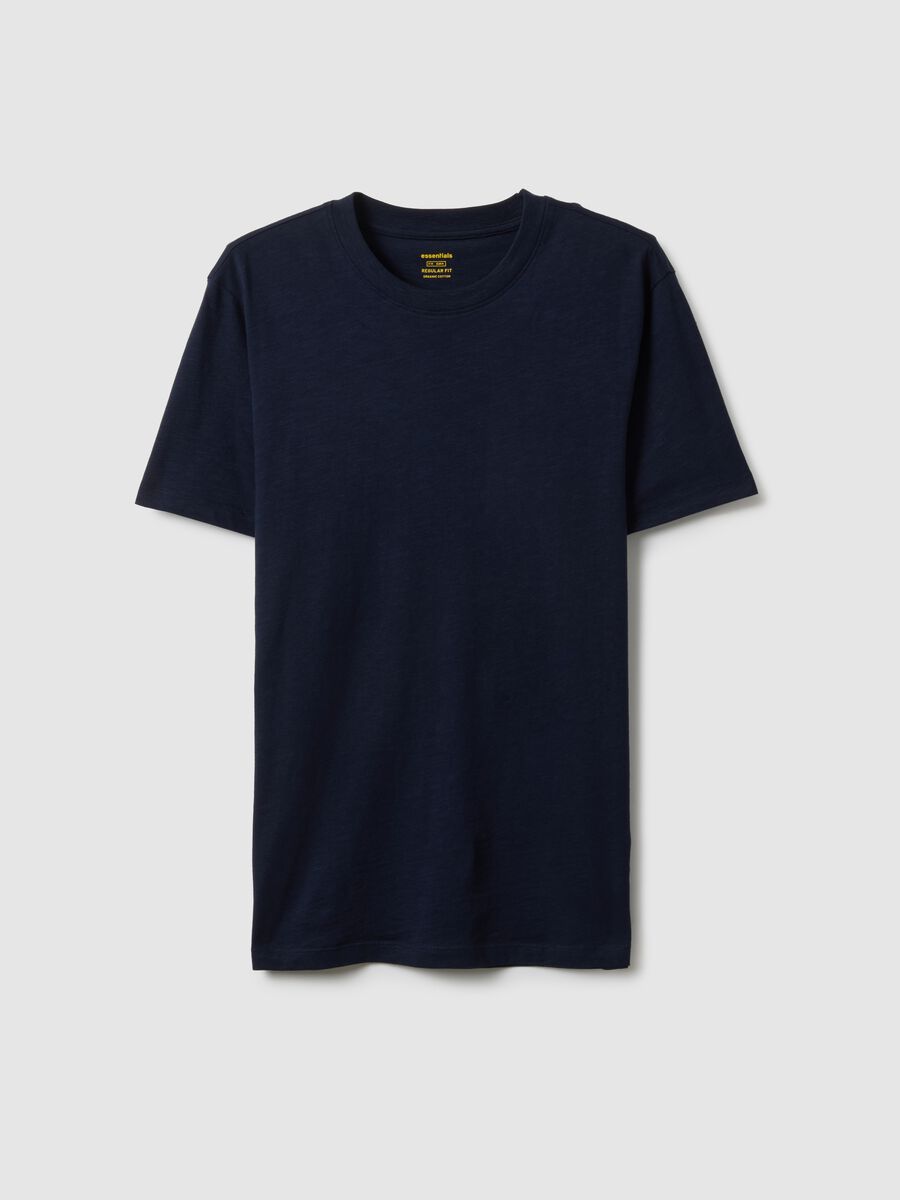 Regular Fit Blue Pure Cotton T-Shirt_4
