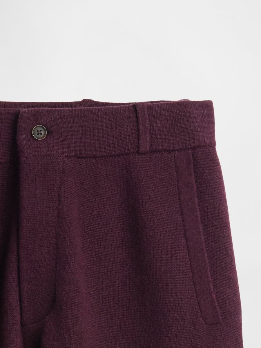 Women's Purple Cotton Blend Trousers_5