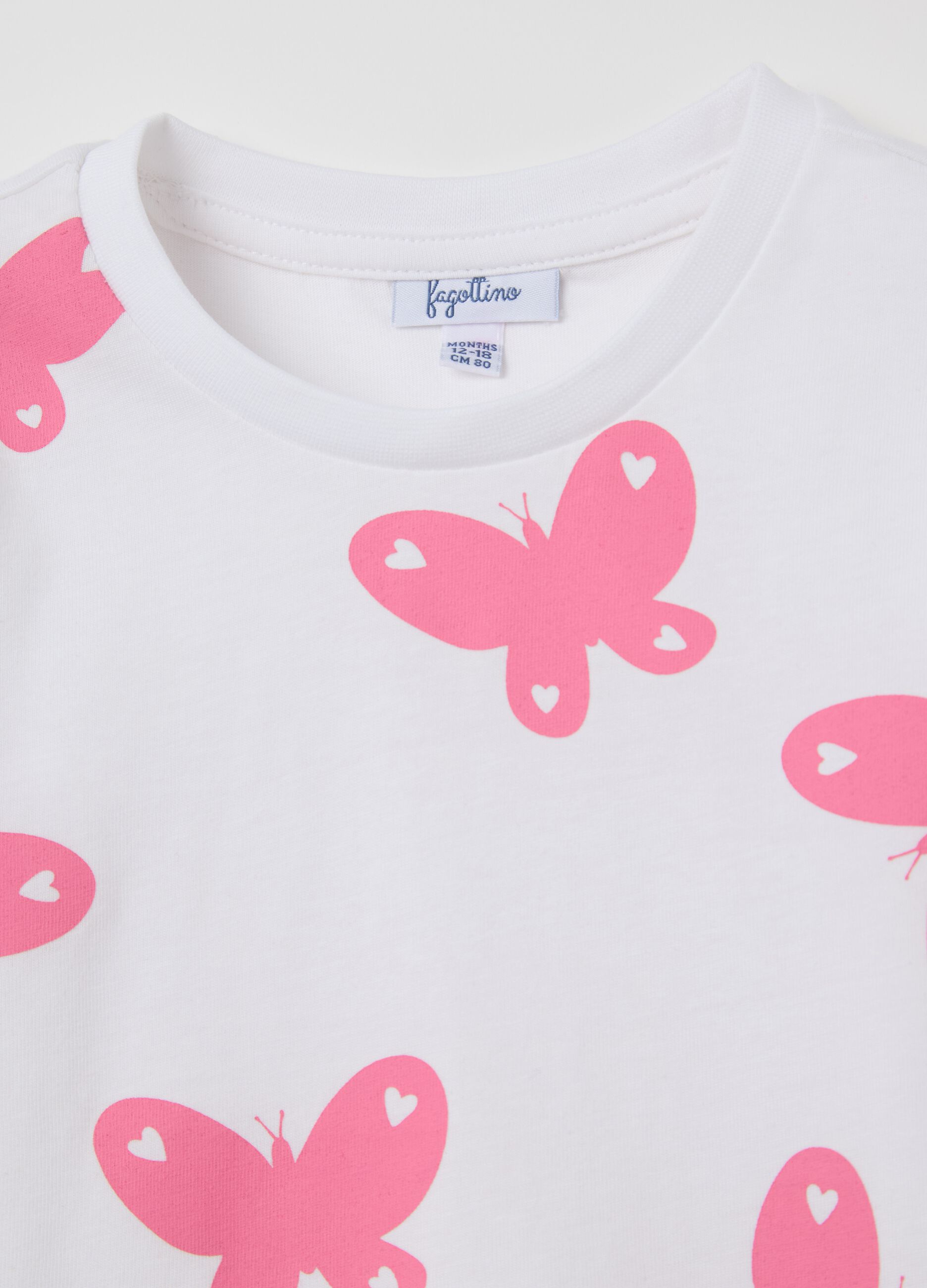 White cotton T-shirt with print