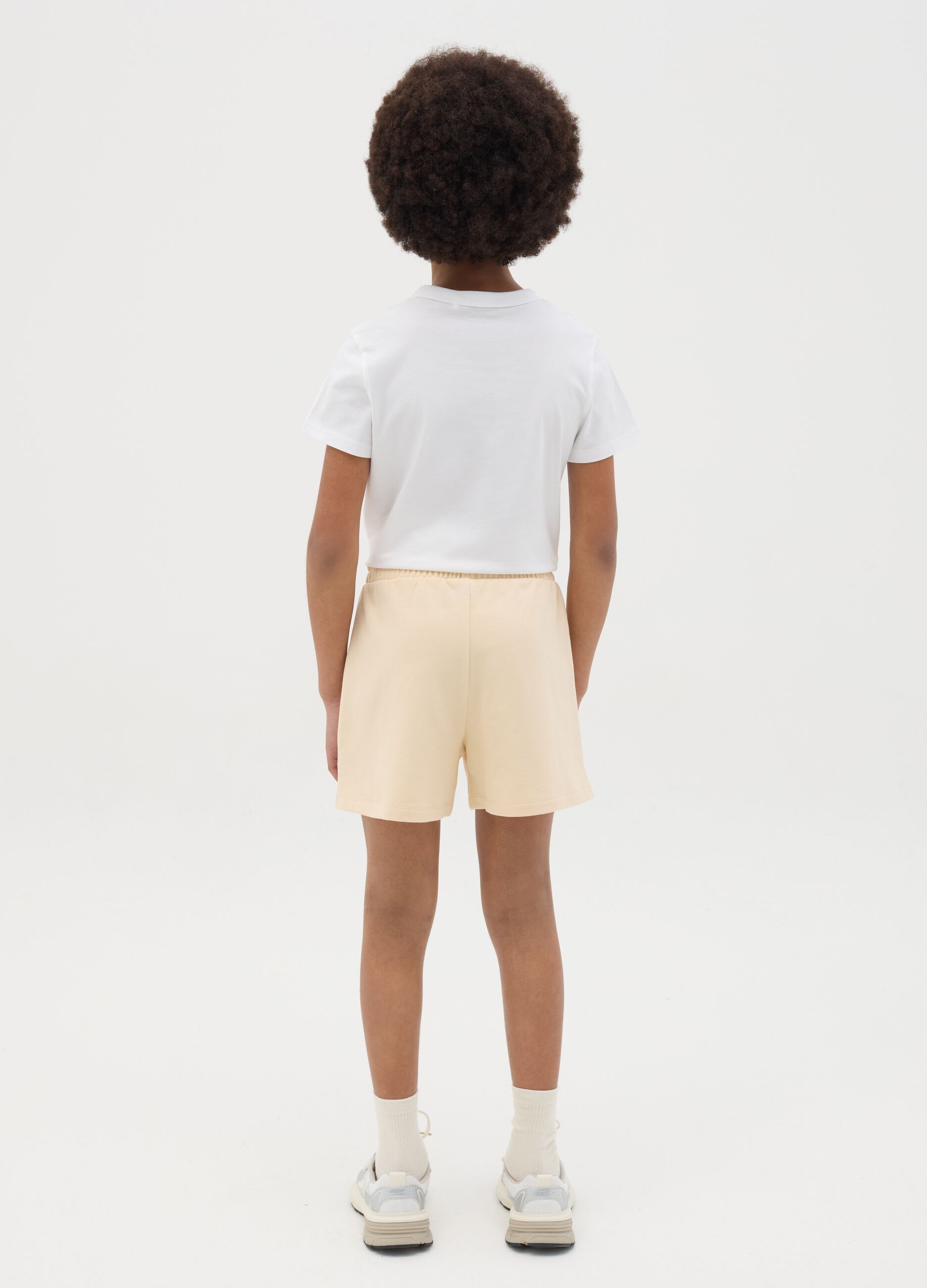 Girls’ beige shorts in 100% cotton with regular fit