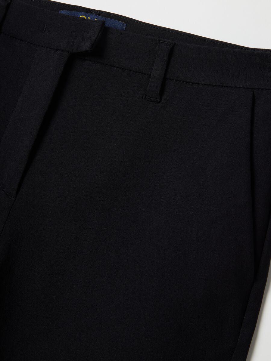 Black slim fit chino trousers_1