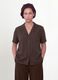 Brown oversized short-sleeve viscose-blend shirt_1