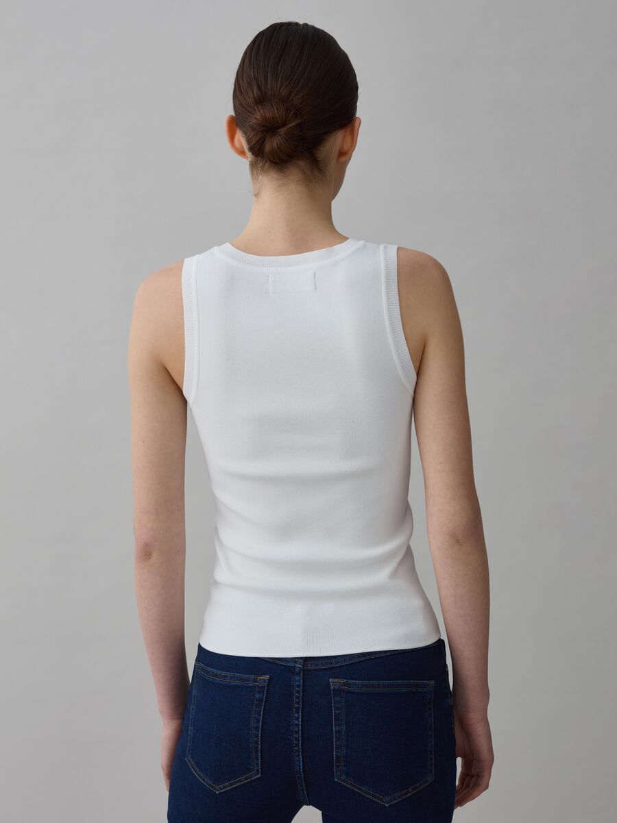 Ribbed tank top with round neckline_2