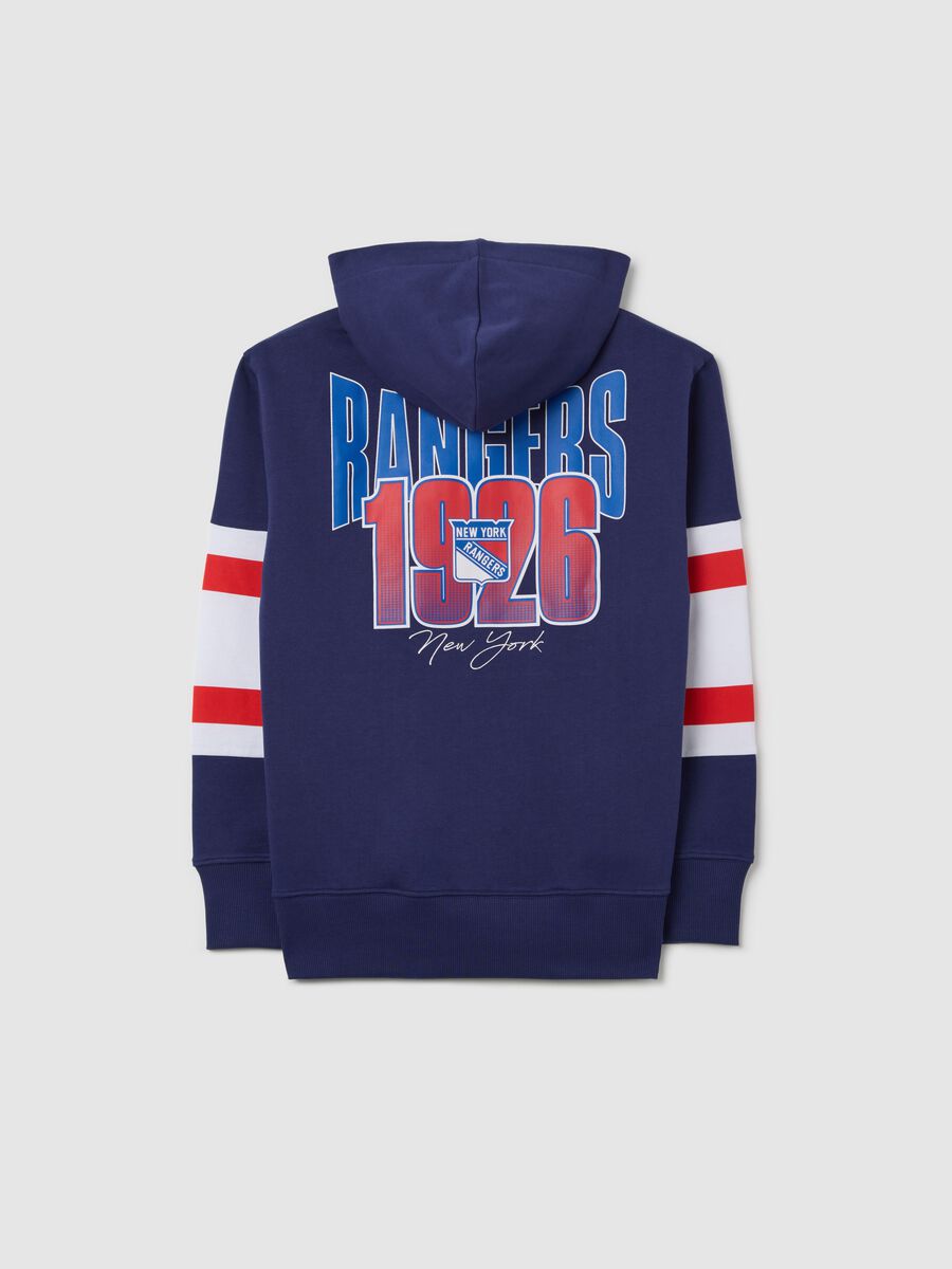 Blue and red New York Rangers full-zip sweatshirt with hood_4
