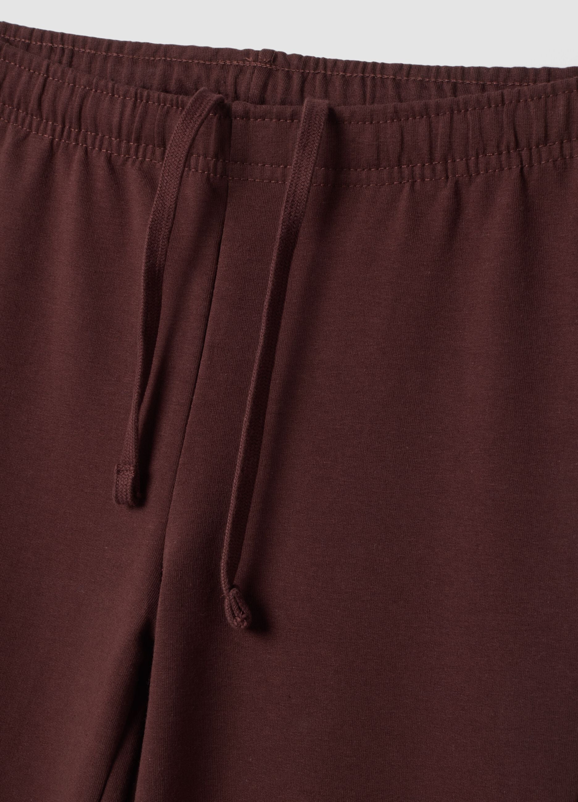 Brown flared joggers in pure cotton