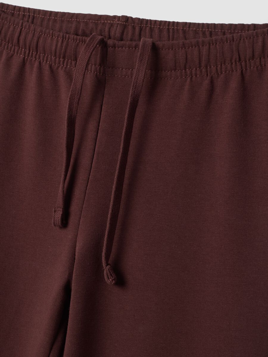 Brown flared joggers in pure cotton_1