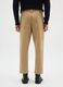 Beige stretch cotton carrot fit trousers_2