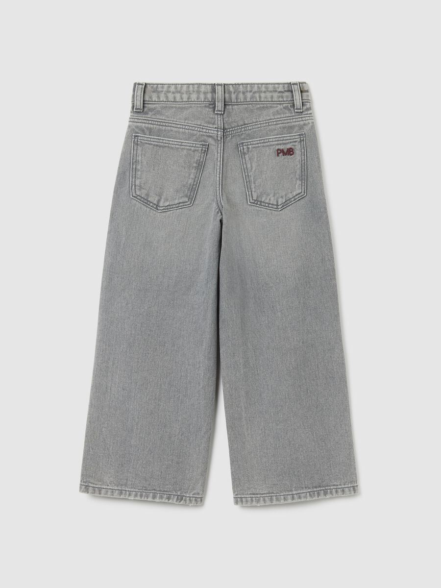 Girls' pure cotton grey jeans_4