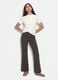 Grey flare trousers in stretch cotton_0