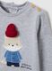 Grey pure cotton newborn t-shirt regular fit with crew neck_2