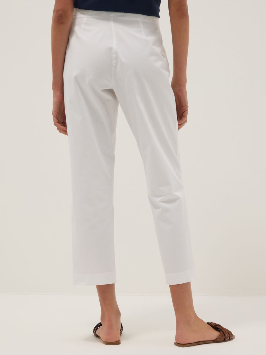 White pure cotton chino trousers, regular fit_2
