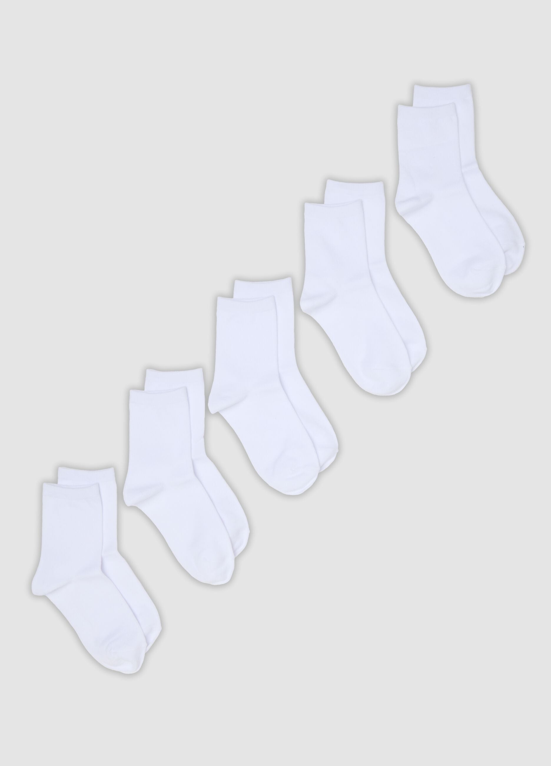 Five-pack of white organic cotton socks