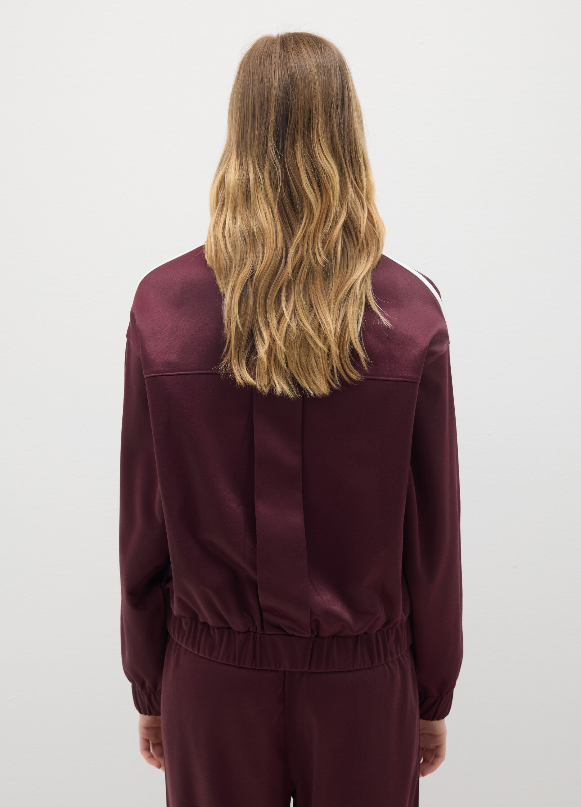 Felpa in misto cotone rossa regular fit con zip