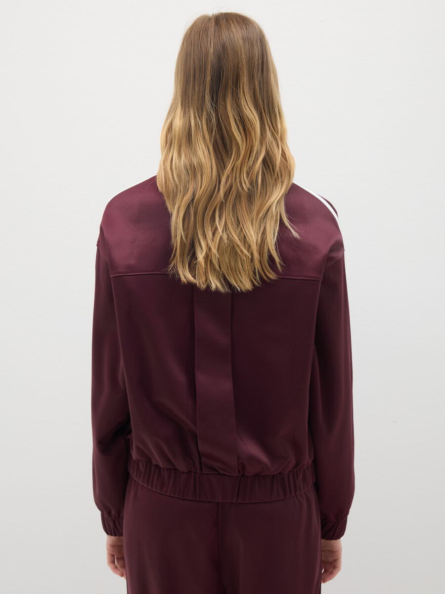 Felpa in misto cotone rossa regular fit con zip_3