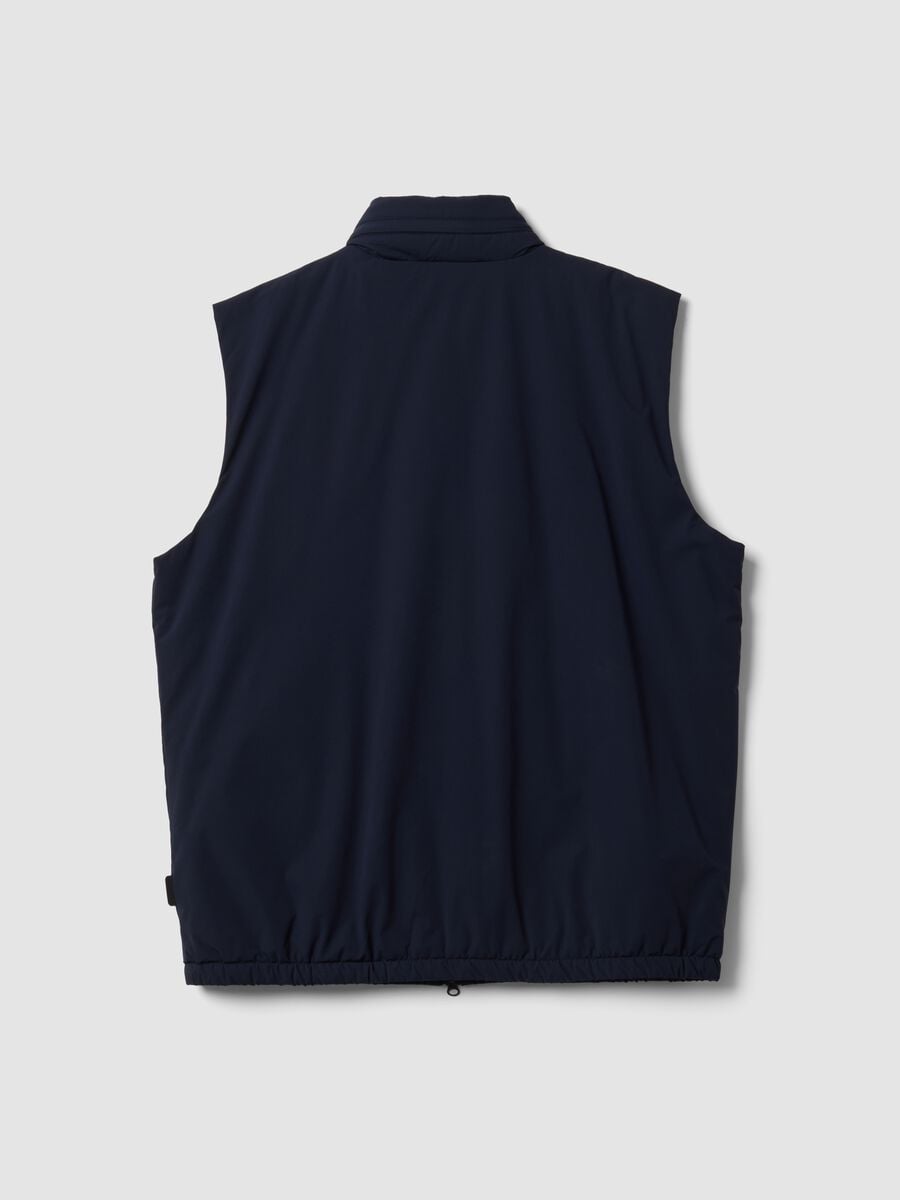 Blue stretch-fabric gilet with zip_5