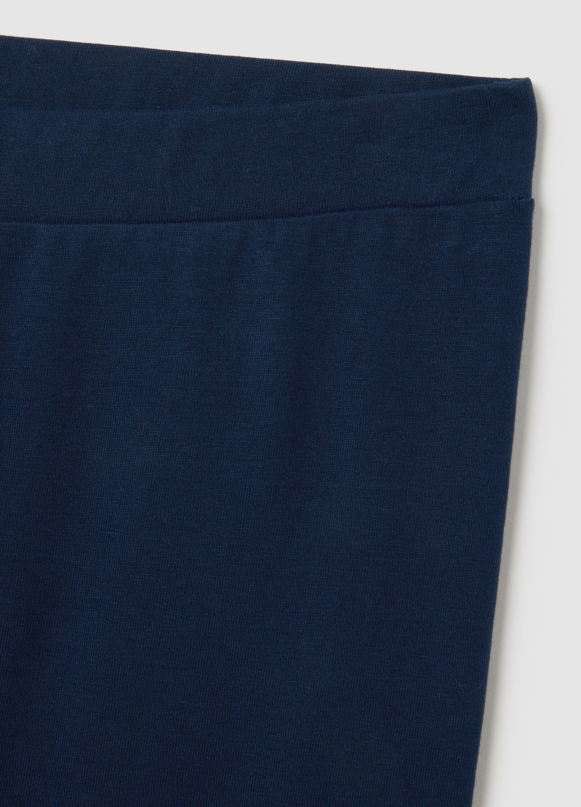 Skinny blue stretch cotton leggings
