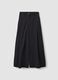 Black wide-leg pure cotton trousers_4
