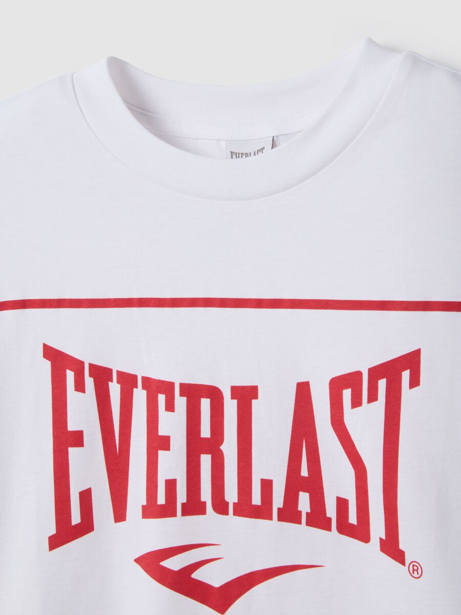 Pure White Cotton T-shirt Regular Fit with Everlast Print_1