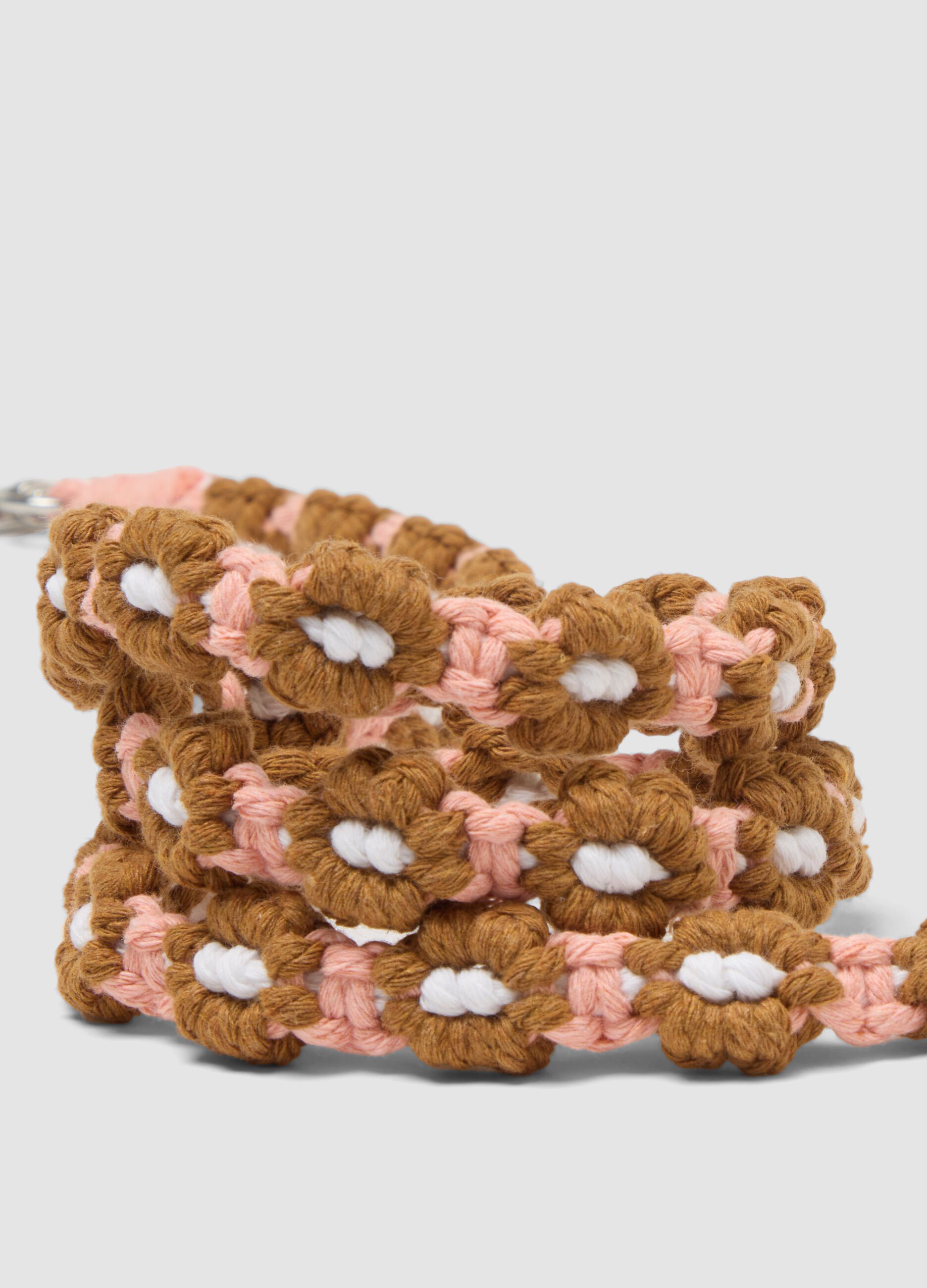 Multicoloured floral strap in pure cotton