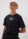 Black pure cotton logo T-shirt, regular fit, for boys_0