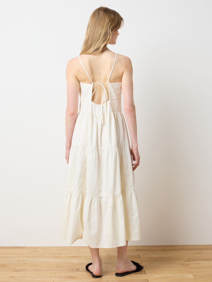Women's long dress in pure white cotton, oversized_3