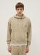 Oversized fit beige cotton blend hoodie_2