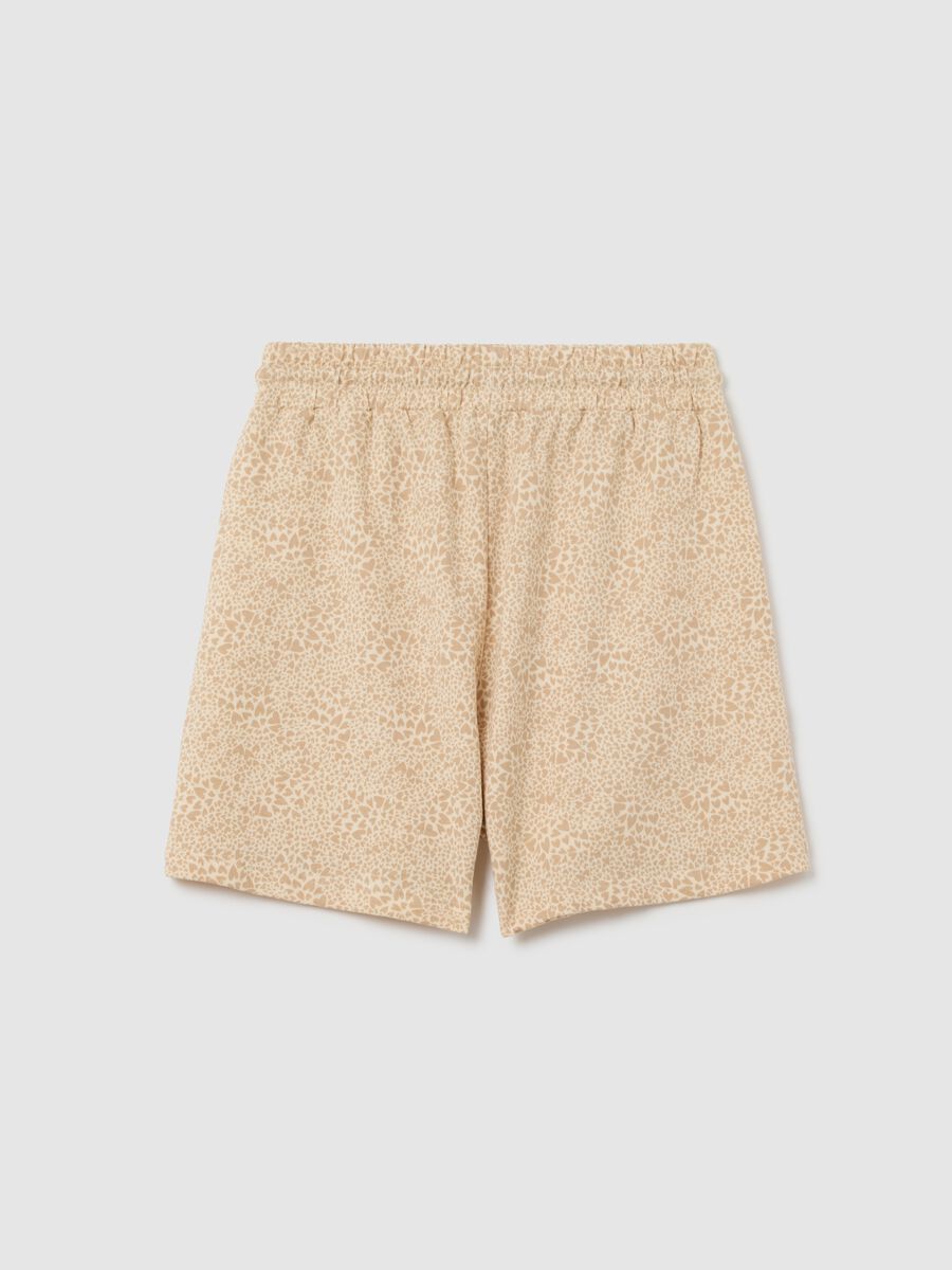 Pantaloncini da ragazze in puro cotone beige regular fit_1